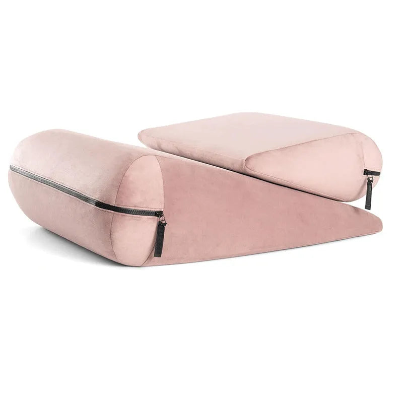 High density sponge triangle pillow with embroidery detail in grey colour
