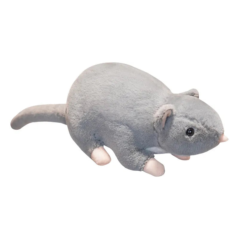 Grey cartoon mouse plush toy doll shown in three sizes: small 32cm, medium 50cm, and large 100cm.