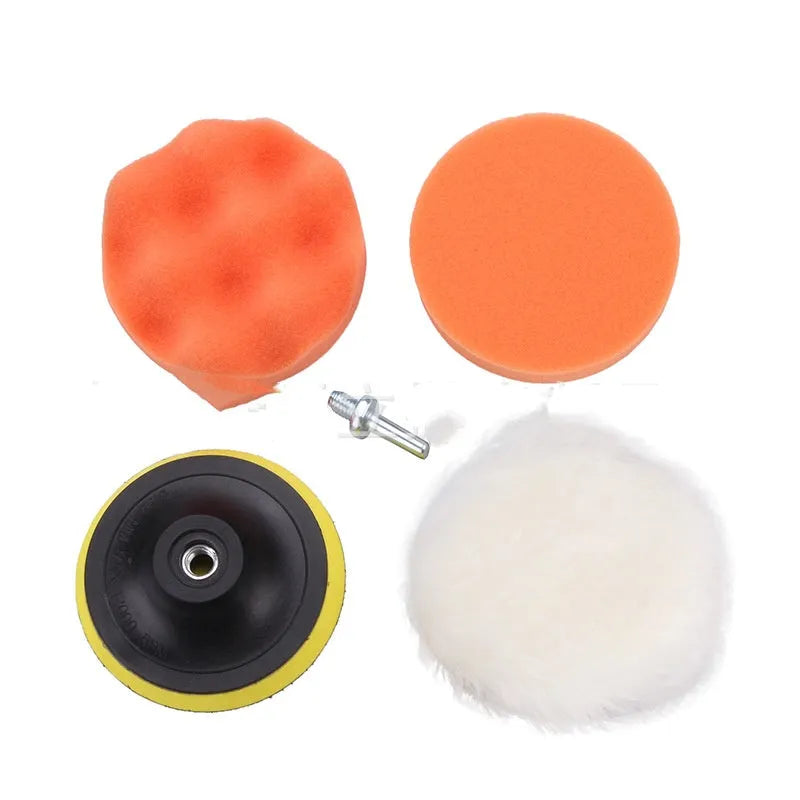 3 inch 80mm polishing sponge set with suction cup, sponge ball, and wool ball for furniture and car polishing