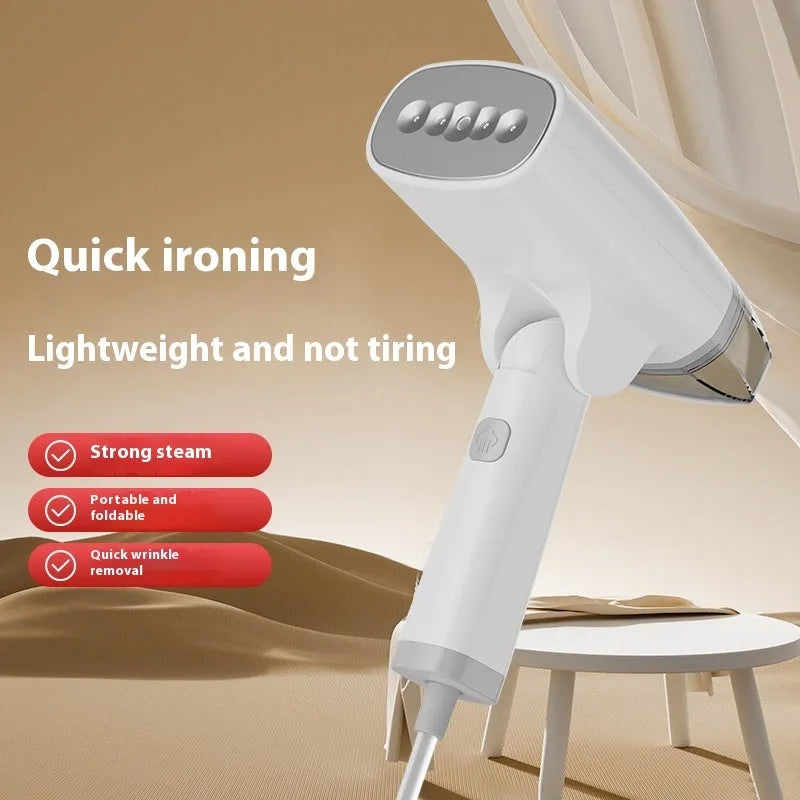 Handheld garment steamer in blue or white with 1300W power and 85ml water tank