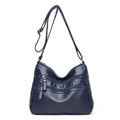 Real washed leather classic solid colour soft leather casual one-shoulder crossbody bag for women
