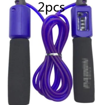 Adult fitness skipping rope with foam handles showing 3 metre PVC rope in multiple colour options