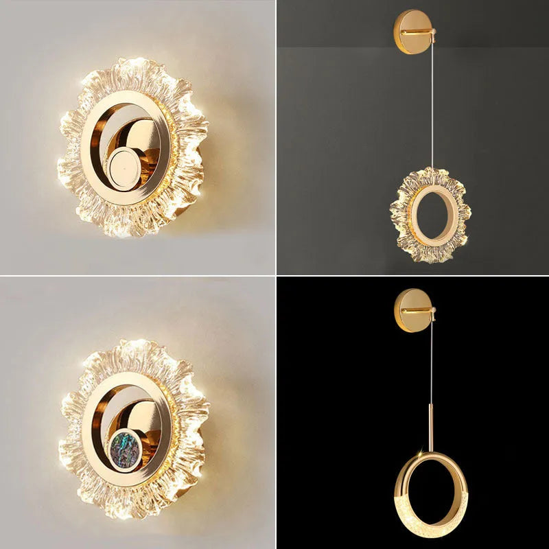 Modern minimalist wall lamp with acrylic shade offering three lighting settings
