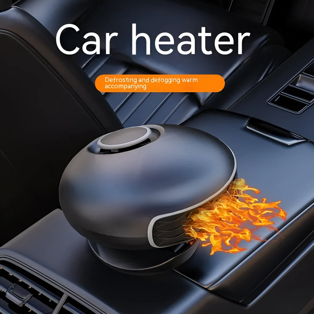 Black YF-180 model portable car warm air blower heater with long power cable for defrosting.