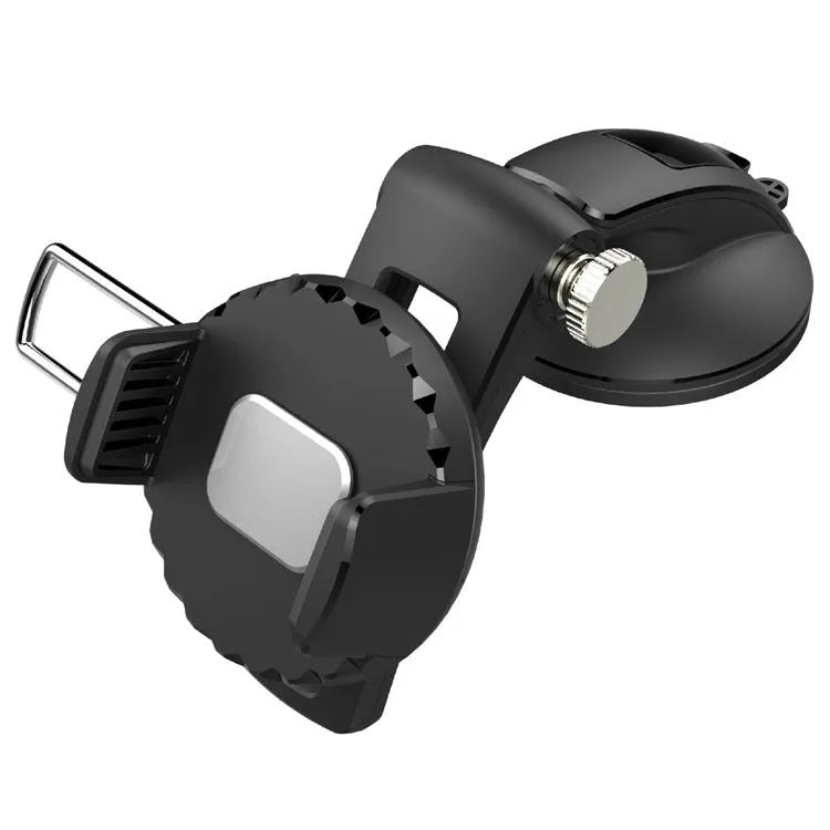 Car mount bracket stretch suction cup phone holder in black for dashboard use