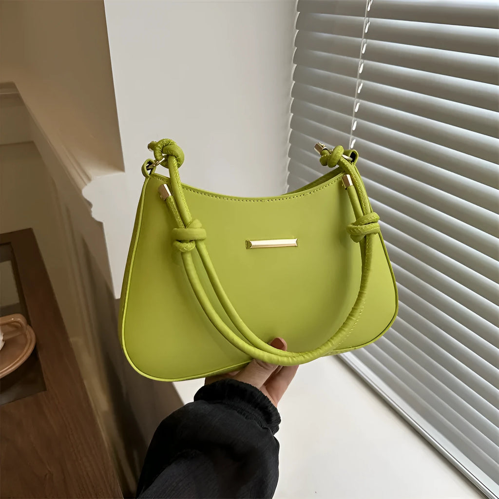 Women's hand-held armpit small square bag in PU material, horizontal square shape with three-dimensional pocket, available in multiple colours