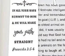 Stainless steel Christian bookmark with cross design in CFS5170 colour for Bible reading.