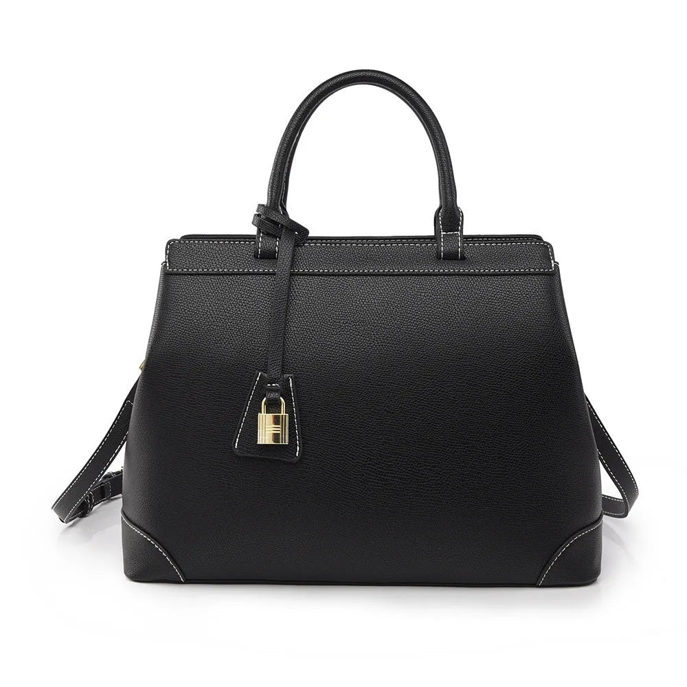 Urban minimalist PU vertical square bag with stitching detail, available in black, light beige brown, and wine red