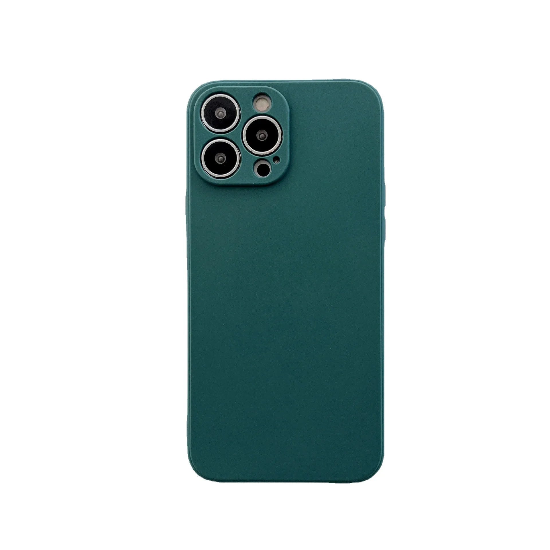 Fine hole frosted TPU straight edge phone case for iPhone 16 Pro in black back view