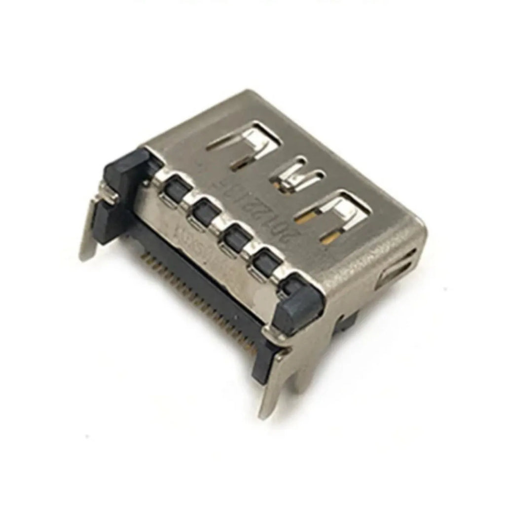 Silver HDMI interface host socket connector for gaming console and computer repair