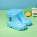 Children's non-slip plastic rain boots in solid colour with mid-calf height, available in multiple sizes