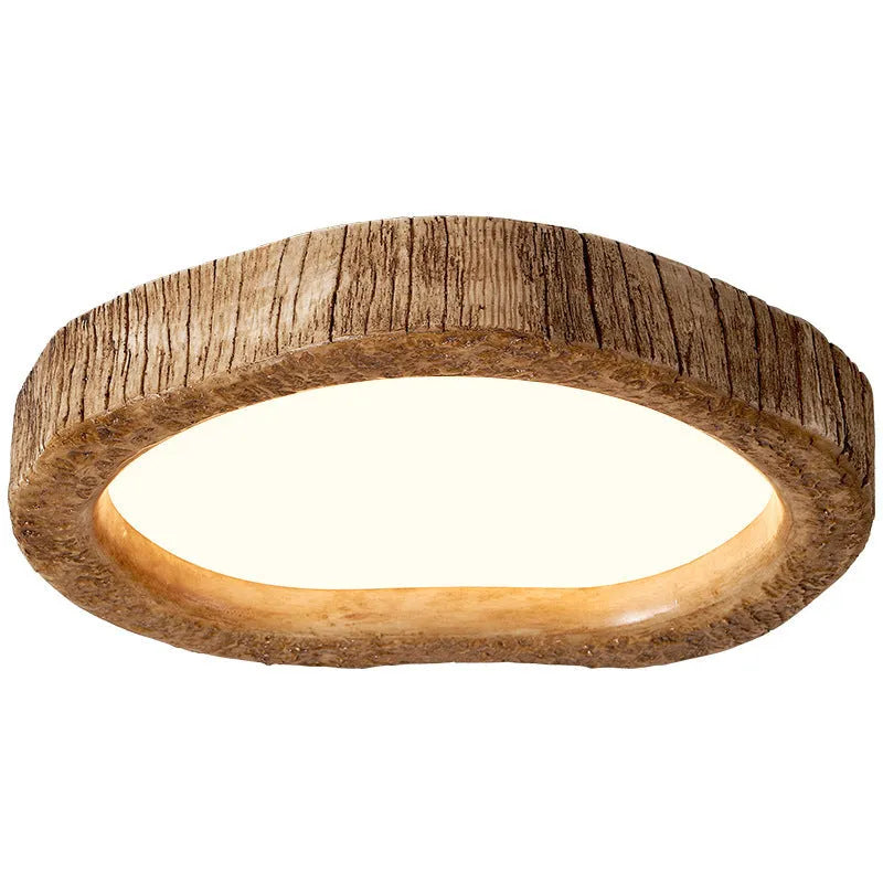 Wood grain finish new Chinese style round ceiling lamp with LED lighting
