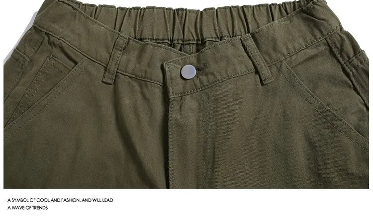 Women's workwear rivet cropped pants in wide-leg casual design showing apricot colour option with mid waist elasticated fit
