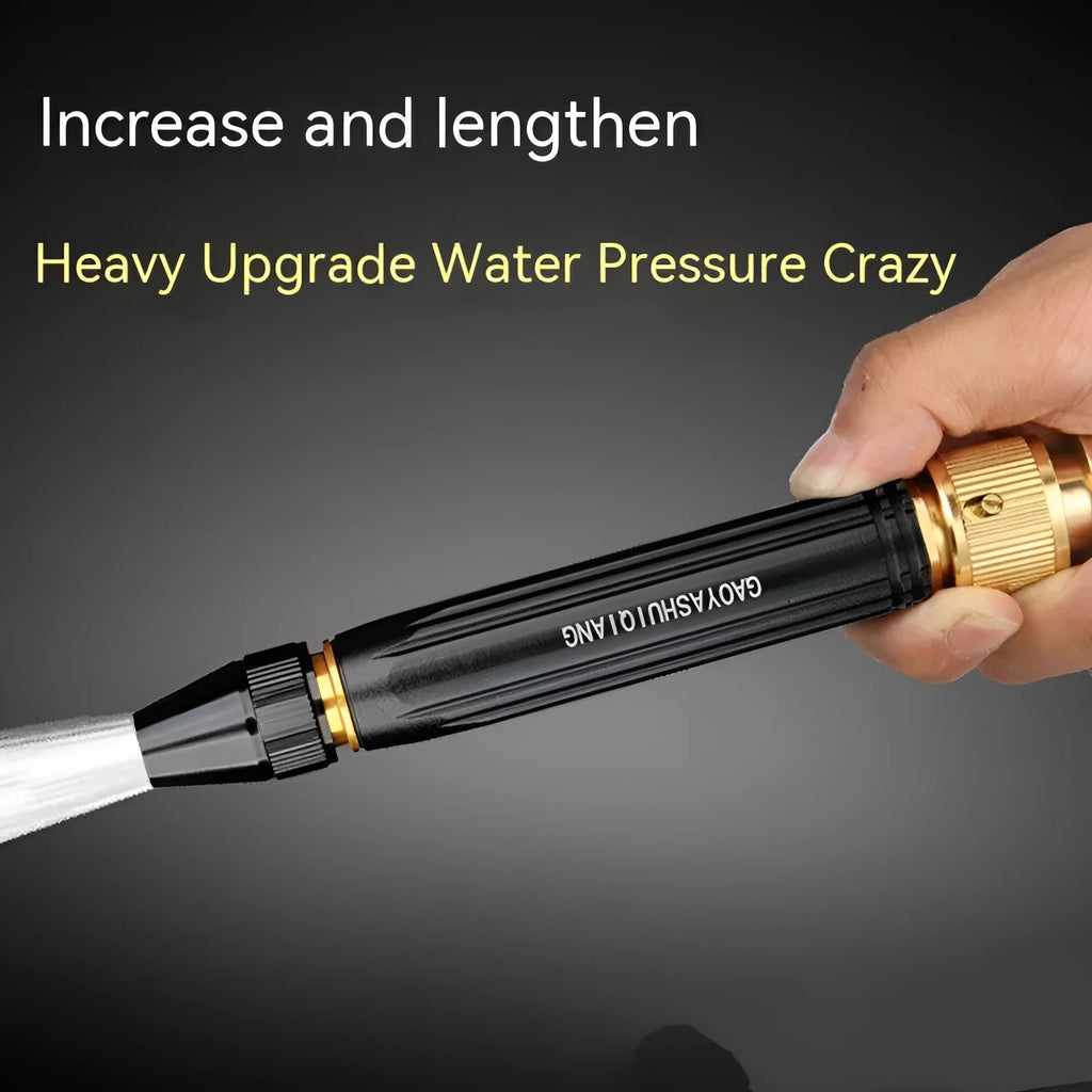 Black diamond alloy car washing gun with straight spray design showing 17.7 cm length