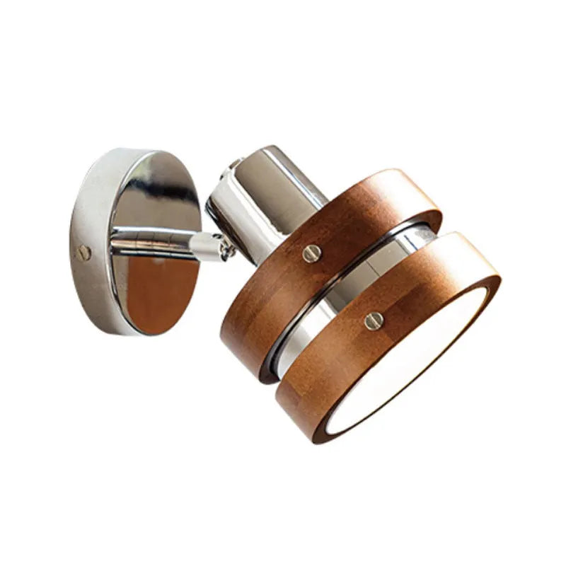 Nordic walnut small wall lamp for bedroom bedside with three colour options