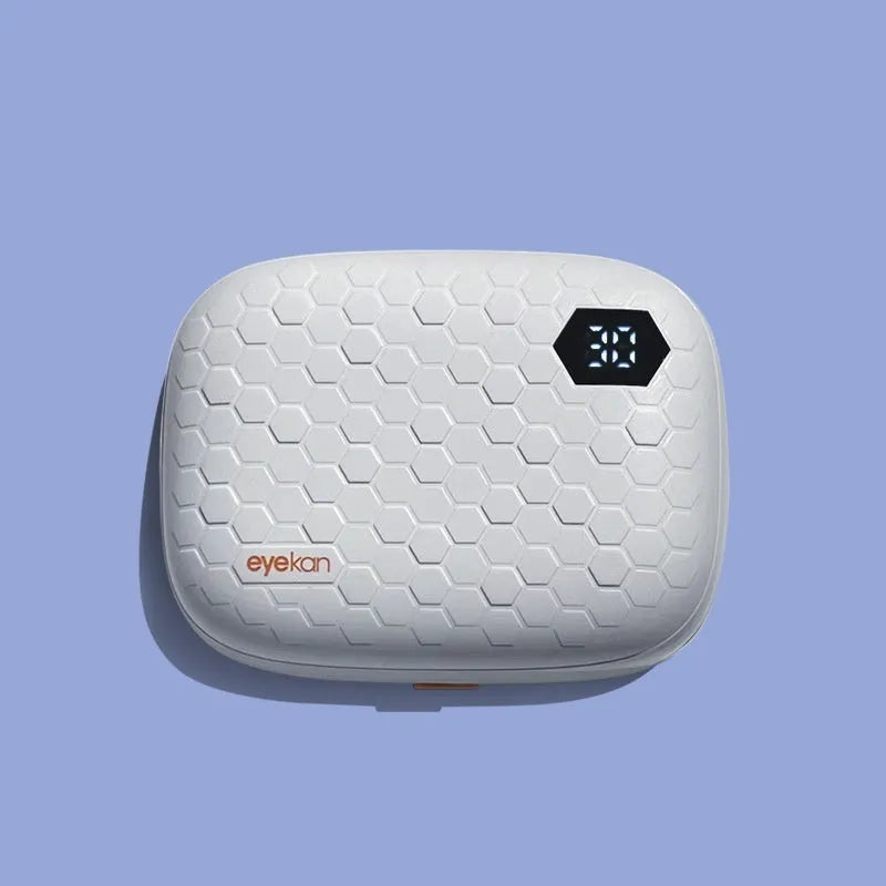 Automatic ultrasonic cleaning machine for invisible glasses in pearl white, blue, or pink colours