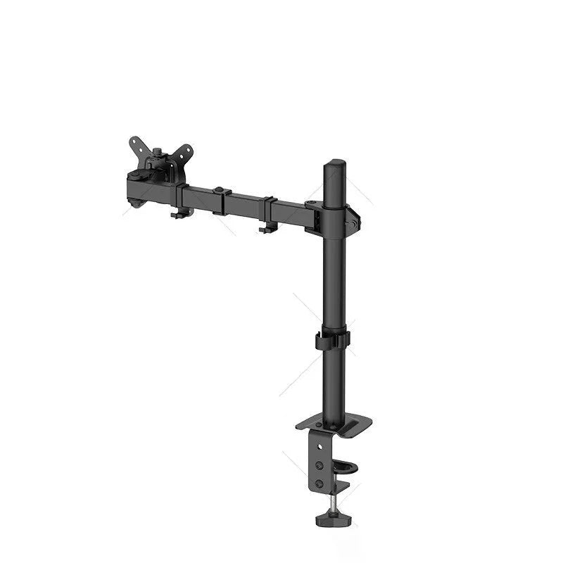 Silver metal lifting and rotating VESA monitor bracket for 13 to 32 inch screens.
