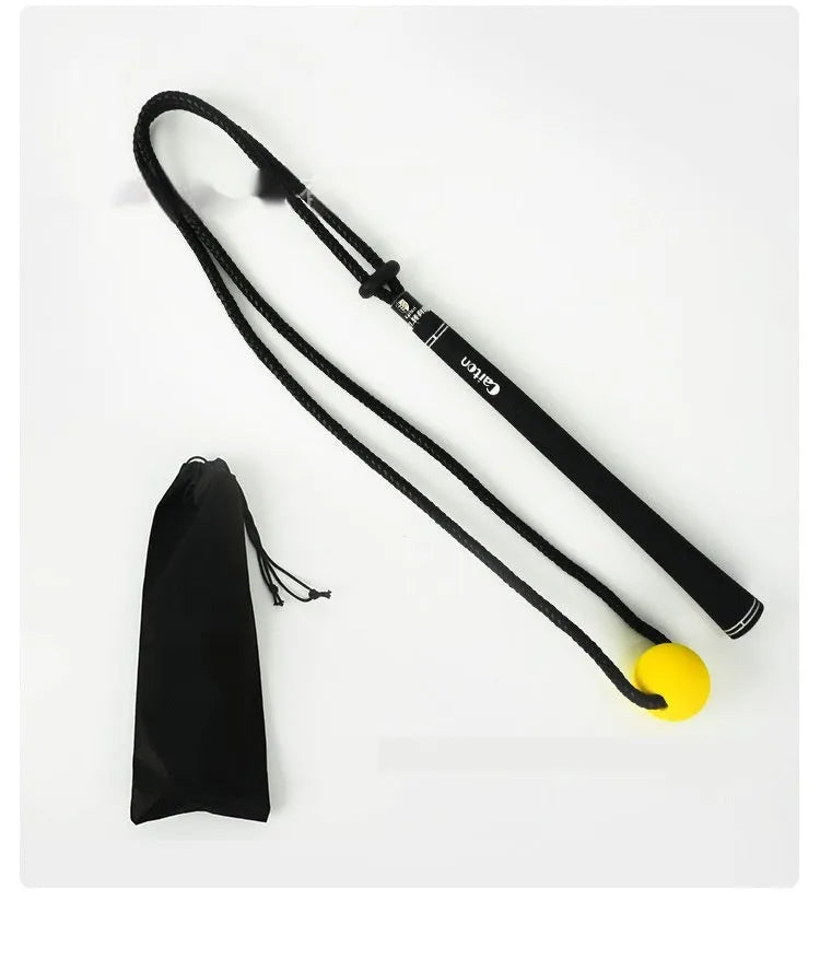 Black silicone elastic golf swing trainer practice rope for physical correction action training