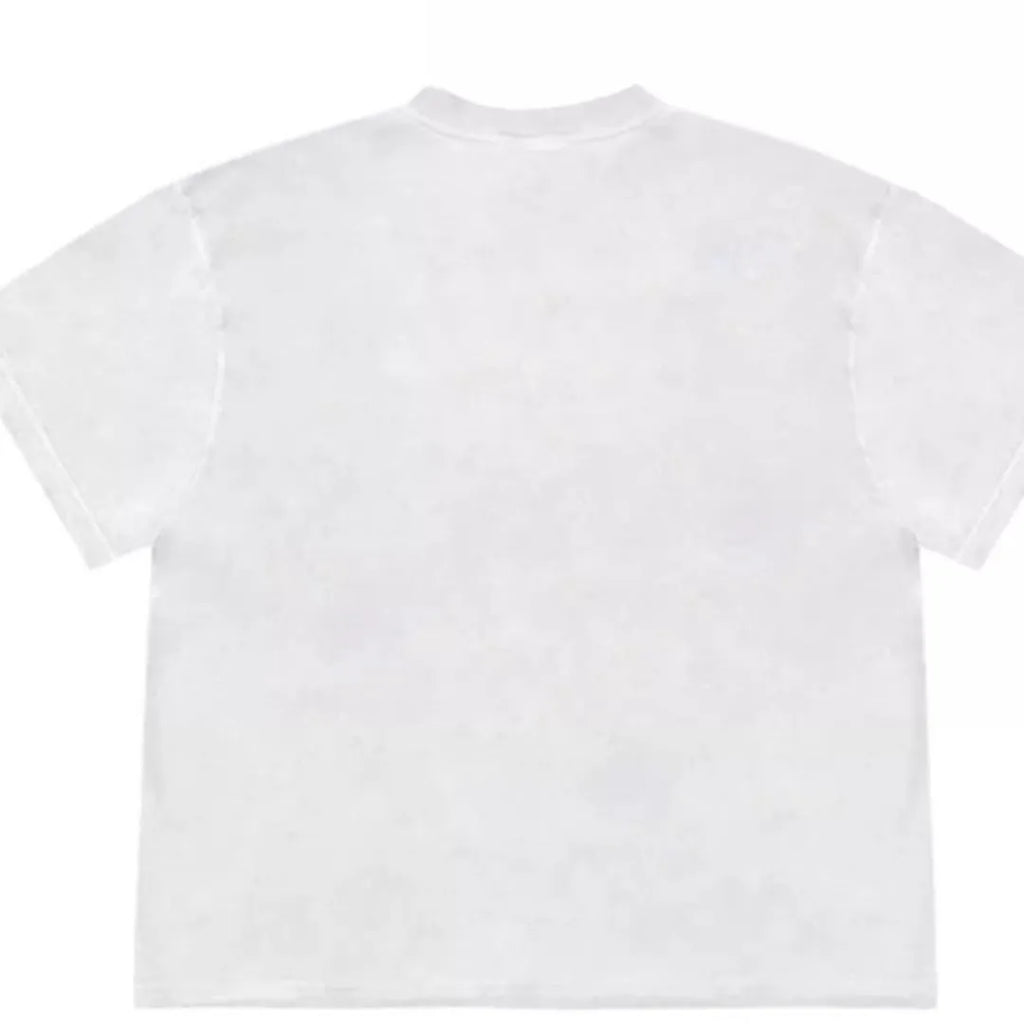 Blueberry fruit patchwork print cotton t-shirt in loose fit with short sleeves and round neck