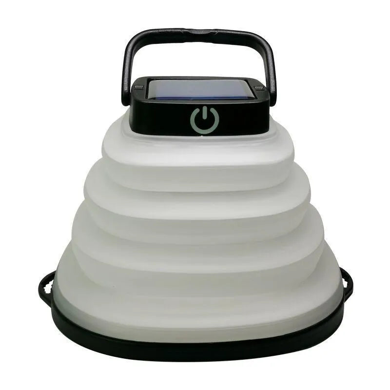 Collapsible camping light IP68 waterproof solar foldable lantern with bowl shape design, black colour
