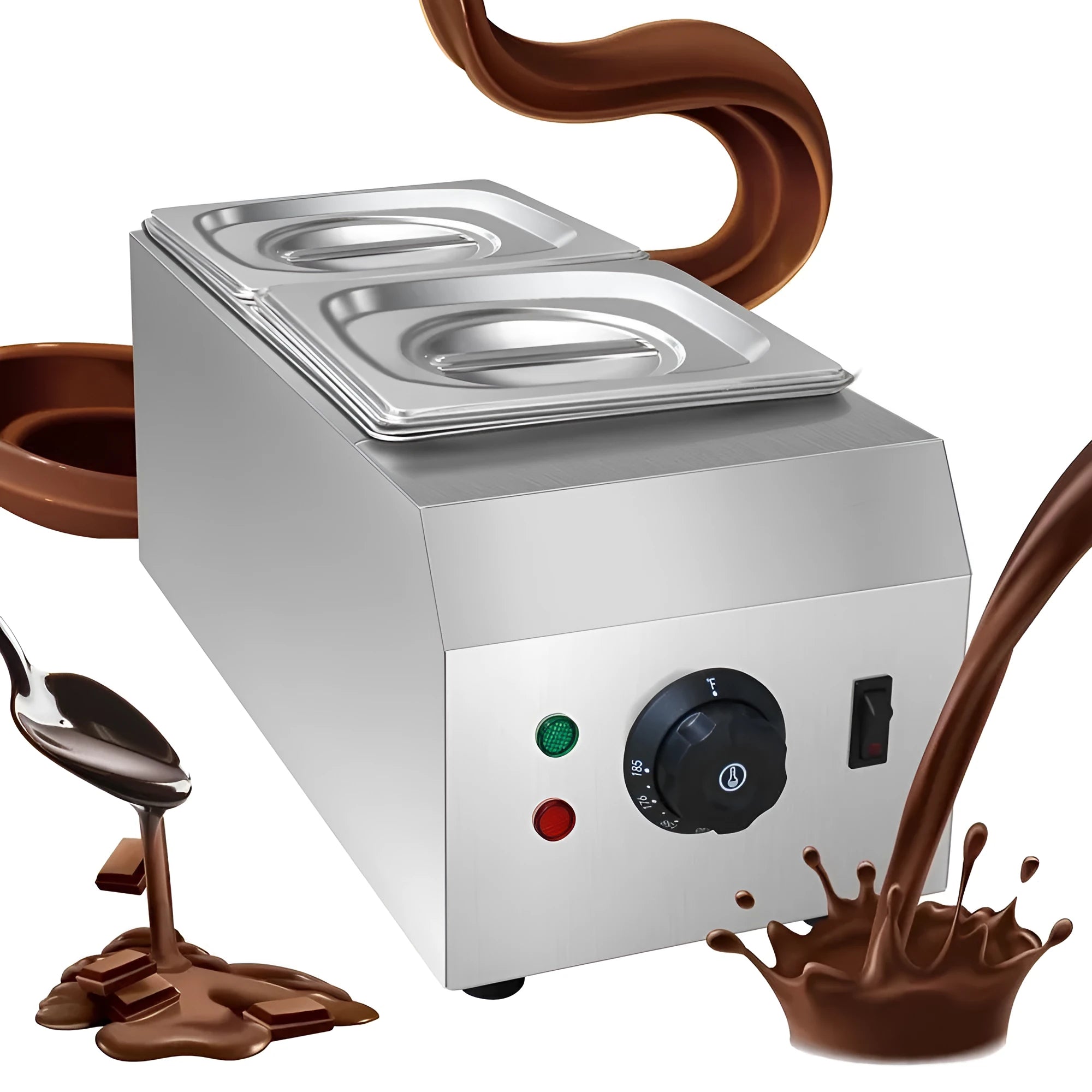 Commercial chocolate melting machine with double pot water insulation heating system