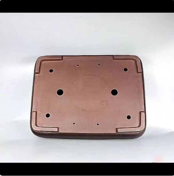 Rectangular purple clay flower pot with antique handmade finish and 60cm length dimensions