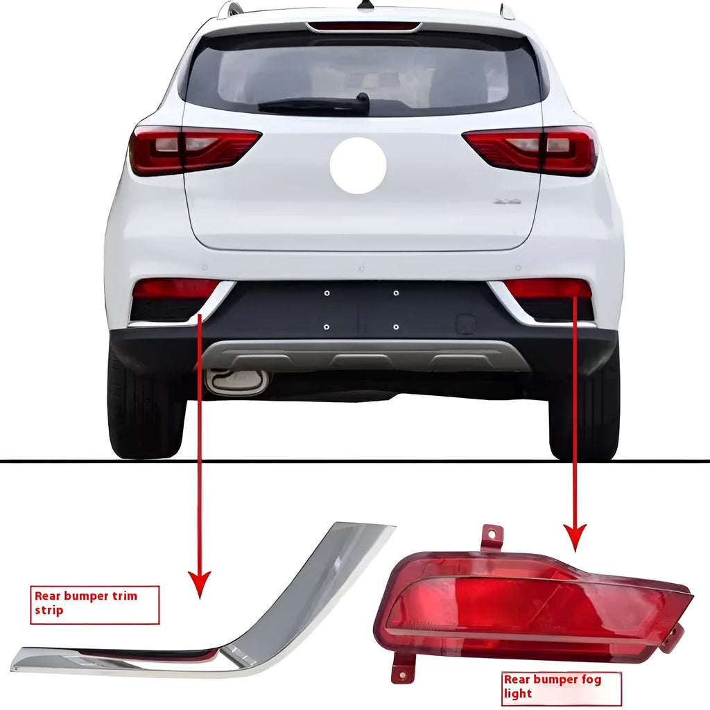 MG ZS rear fog lamp bumper light assembly plastic black left side