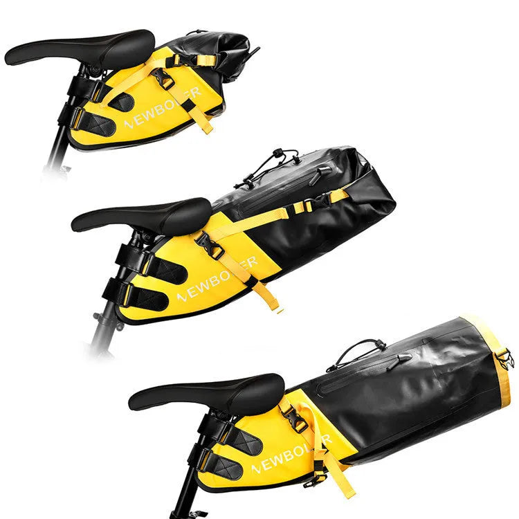 Waterproof PVC bicycle tail bag with 13 litre capacity for outdoor cycling tools