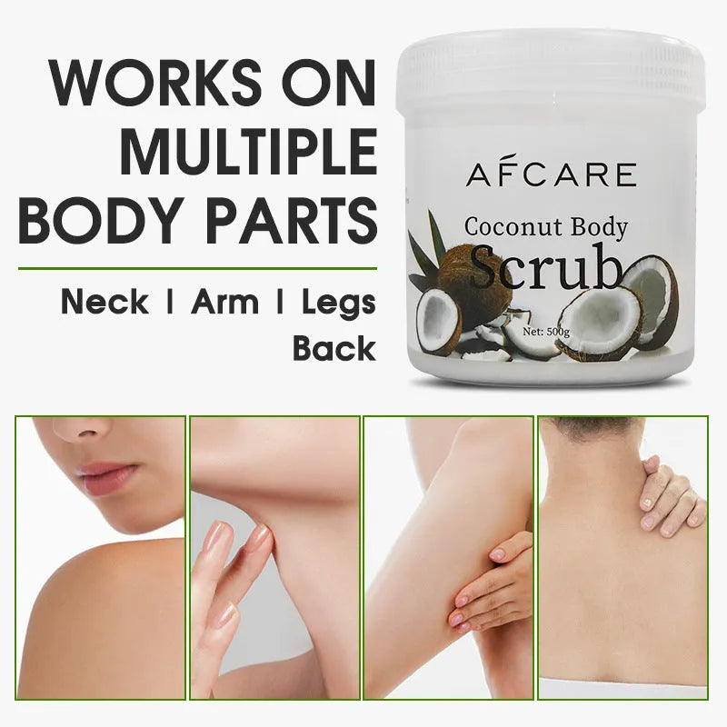 Body care cream soft skin hydrating coconut facial scrub 350g tub exfoliator