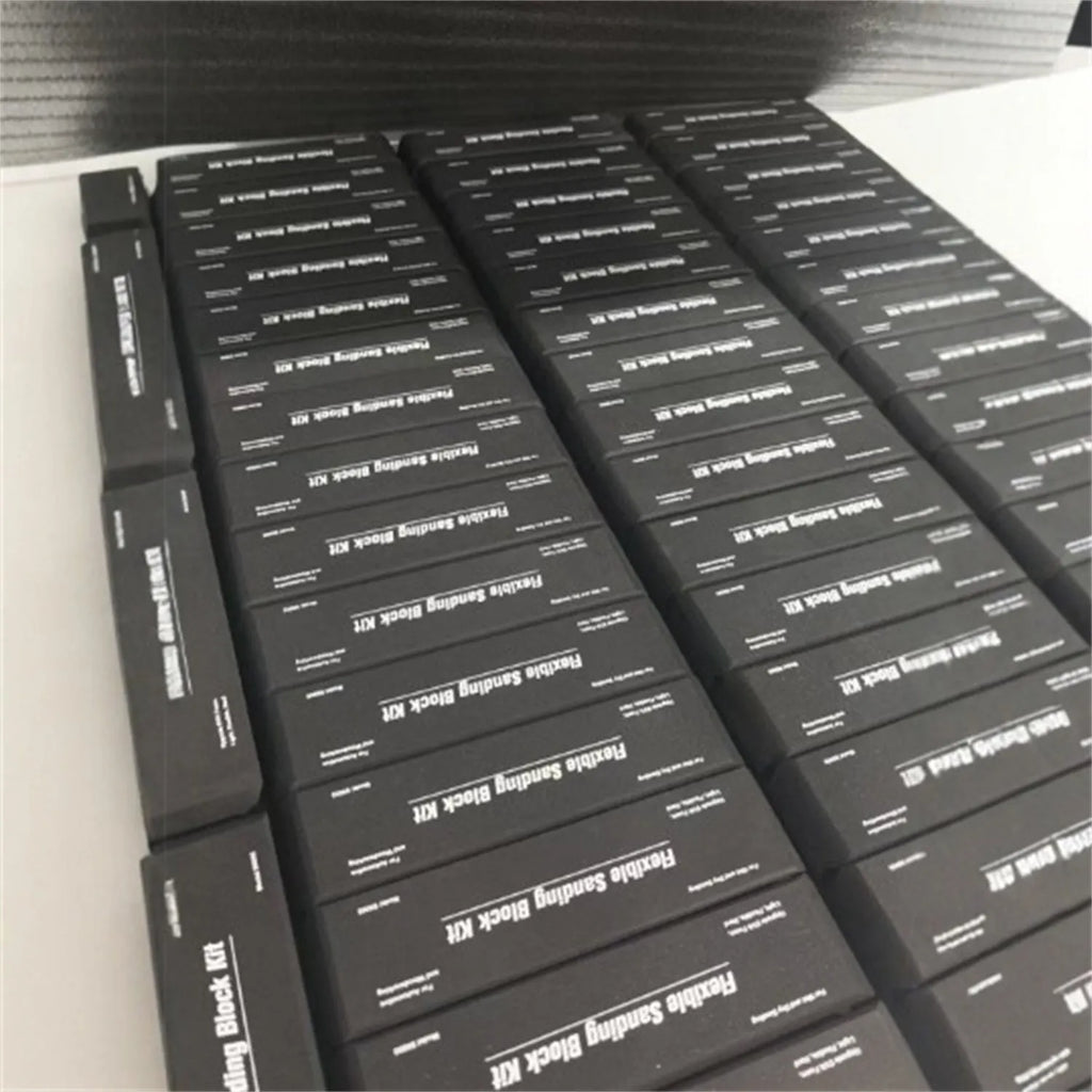 7 piece set of black EVA frosted metal blocks for 3D printing and model building