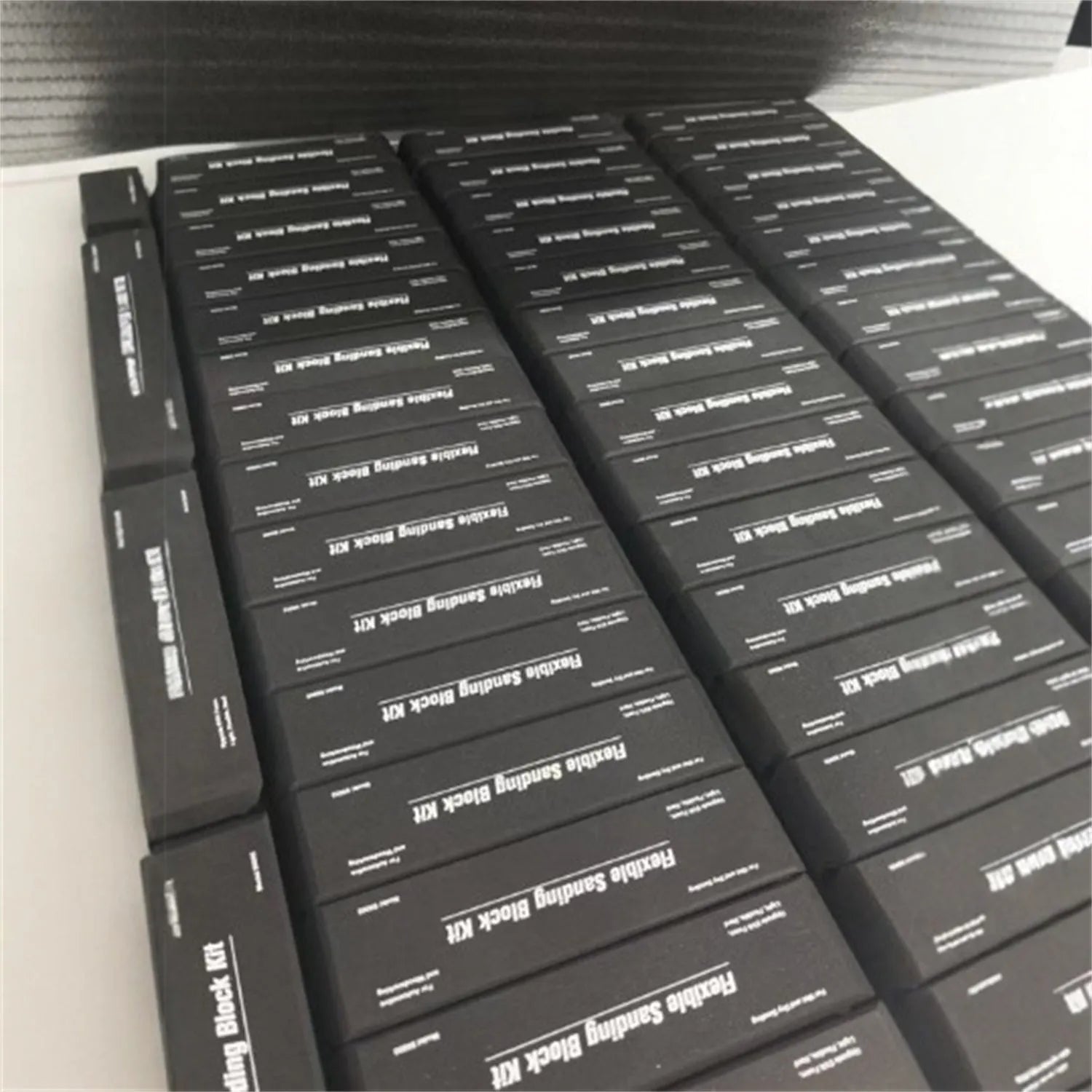 7 piece set of black EVA frosted metal blocks for 3D printing and model building
