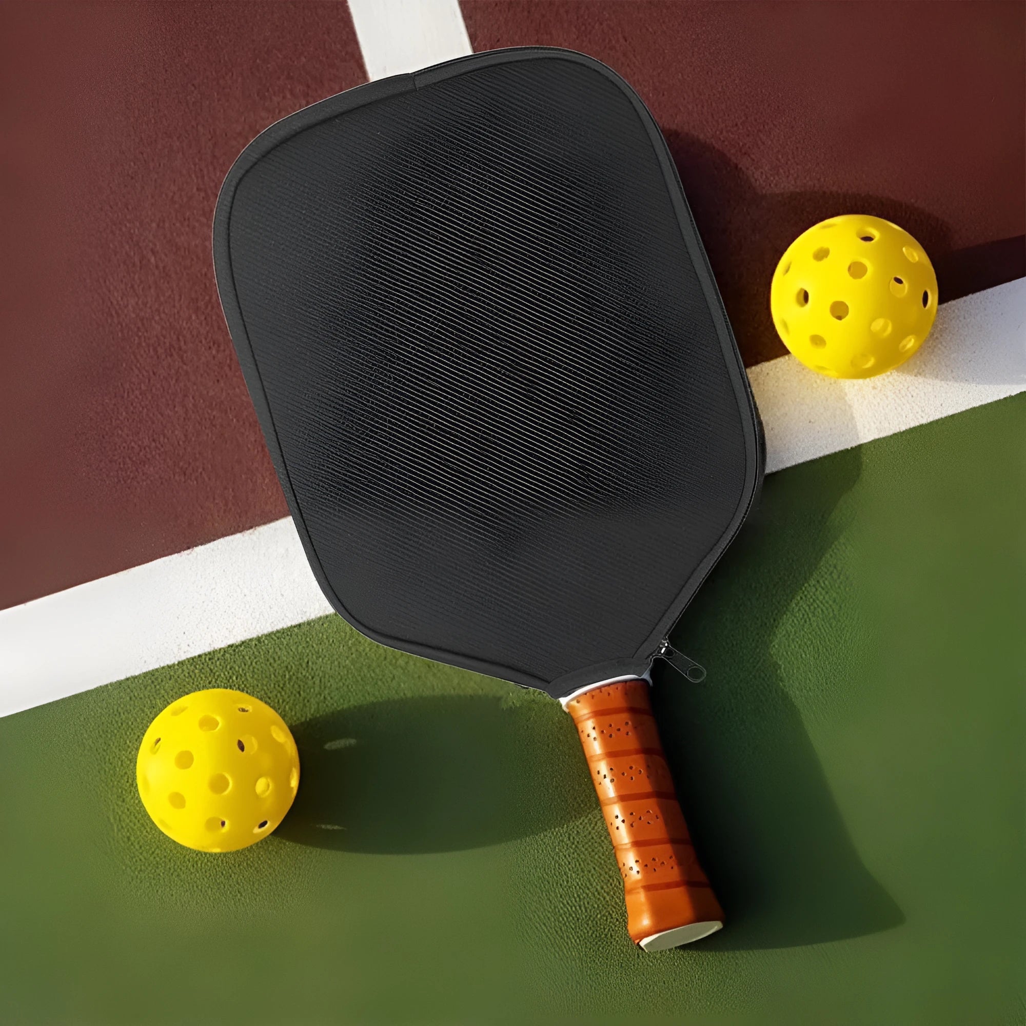Black neoprene racket protective sleeve for table tennis equipment
