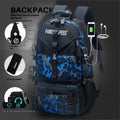 Men's waterproof Oxford cloth hiking backpack with air pillow belt system in camouflage black colour
