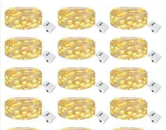 LED waterproof firefly string lights with warm white bulbs in 1m length on a dark background