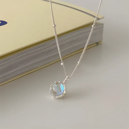925 silver geometric pendant necklace with adjustable curb chain for women
