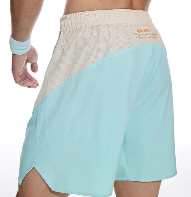 Men's dark rock ash coloured loose hipp workout shorts with elastic waist and lace-up fly