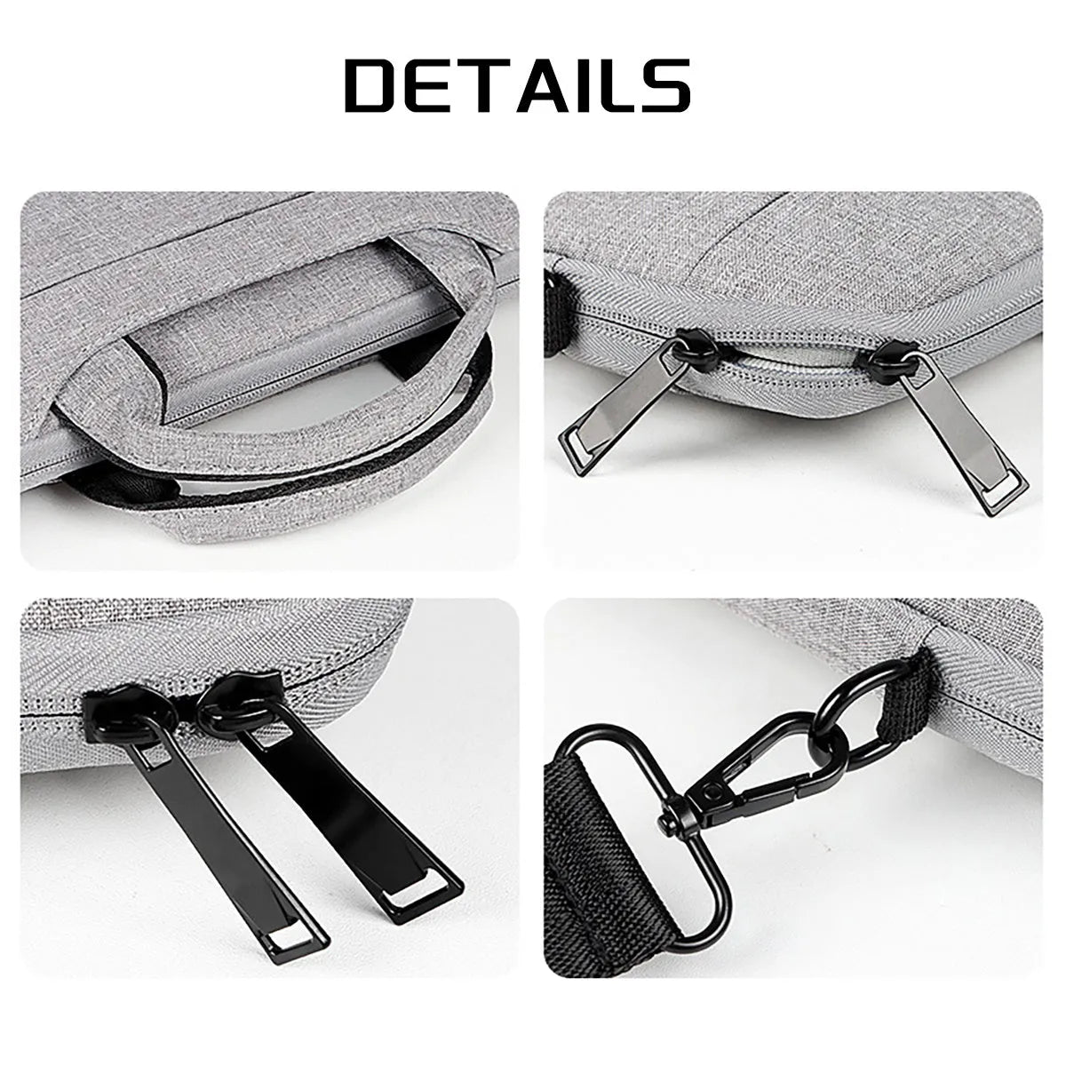 Water-repellent laptop bag with shoulder strap, available in multiple sizes and colours