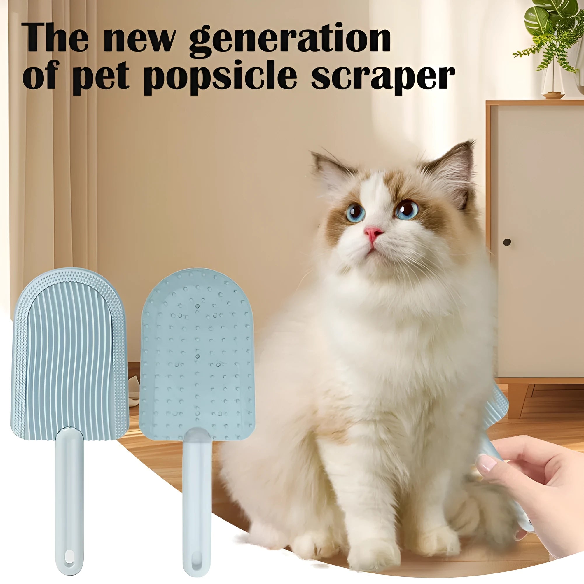 Soft silicone foldable pet hair brush in green, blue and yellow, used for grooming cats and dogs