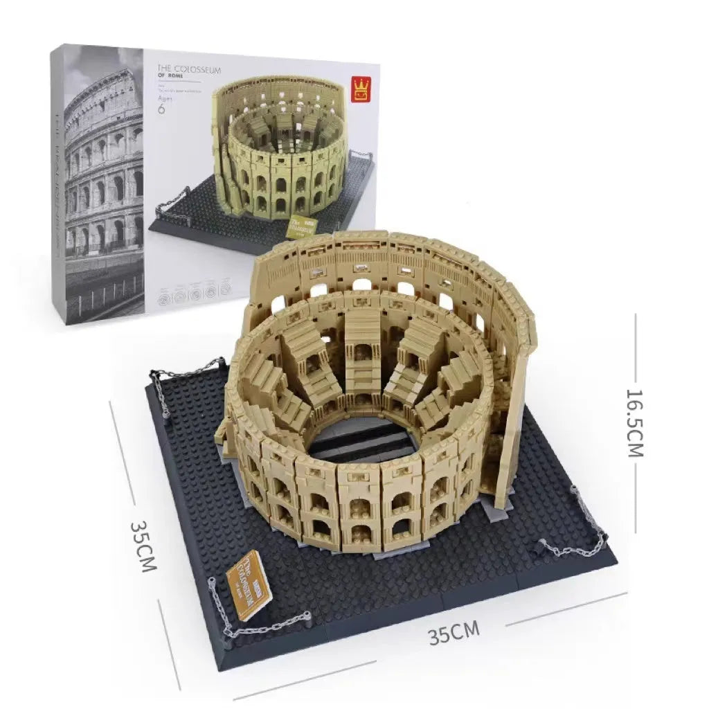 Wange small particle ABS plastic building blocks set with over 800 pieces for landmark construction