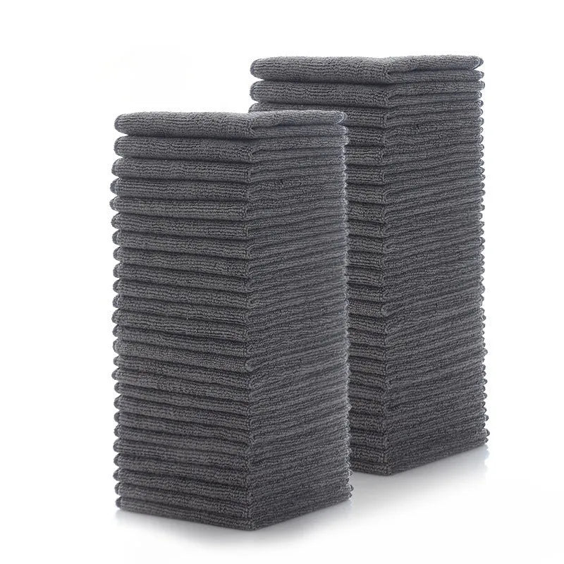 Grey square microfiber kitchen cleaning cloth for oilproof and lint-free pot and bowl cleaning