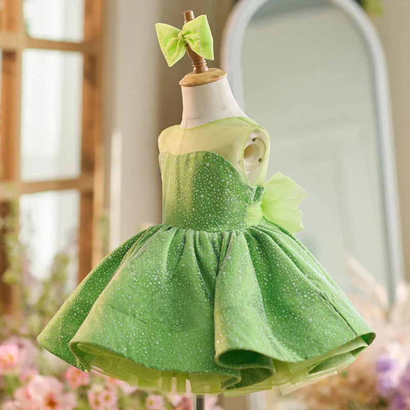 Green mint Mambo pettiskirt dress for girls, polyester fabric, full princess style, suitable for 80cm to 160cm height