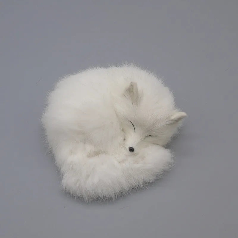 Small artificial fox fur decoration ornament in white, red, or yellow colours for car or home