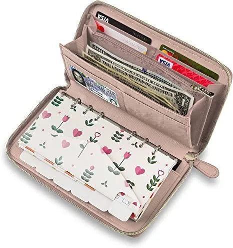 PU leather anti-theft RFID-blocking card holder in seven colour options on a solid background