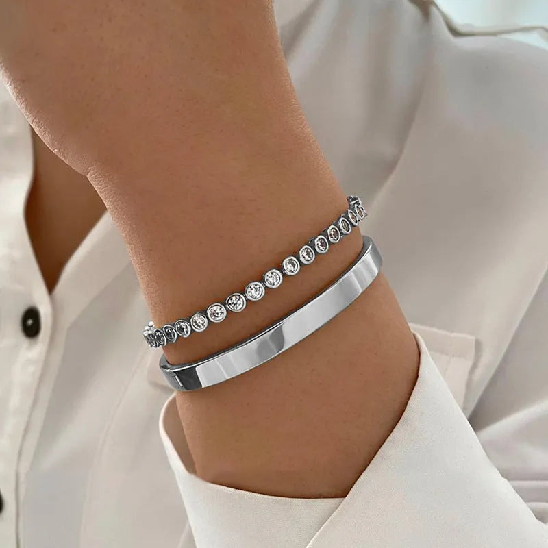 Vintage retro gold and silver drop shaped geometric water droplet bracelet set for women