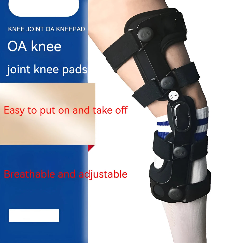 Black anterior ligament knee supporter showing sandwich construction materials.