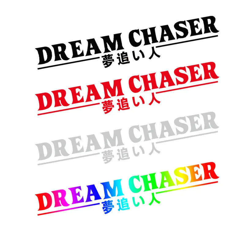Dream Chaser design car rear window sticker in seven colour options on PET material