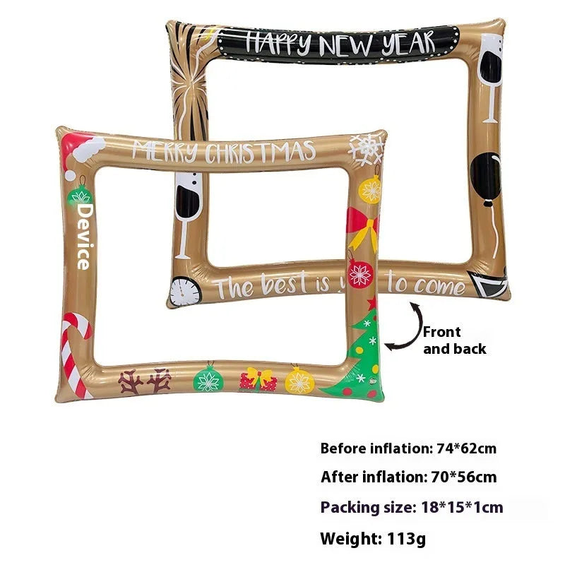 Christmas inflatable photo frame PVC prop for youth photography and holiday events