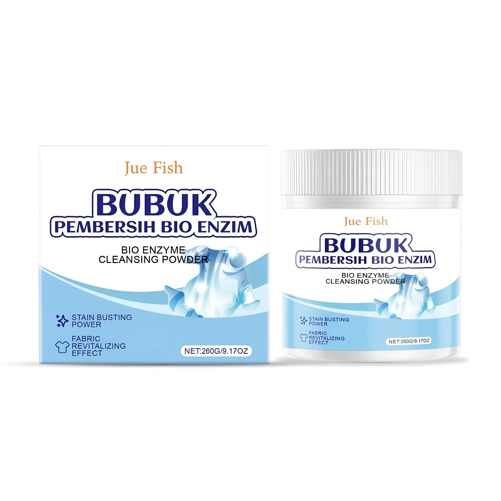 Bio enzyme cleaning powder in 260g container with sodium percarbonate and biological protease formulation