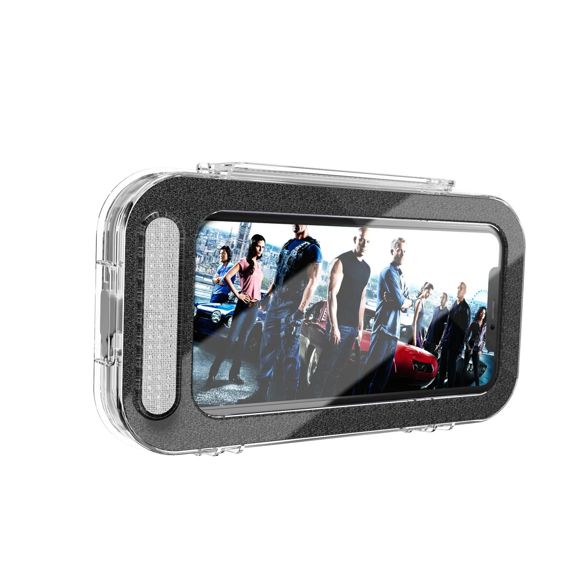 Waterproof ABS+PC silicone bicycle motorcycle phone holder with rearview mirror mount option in black colour
