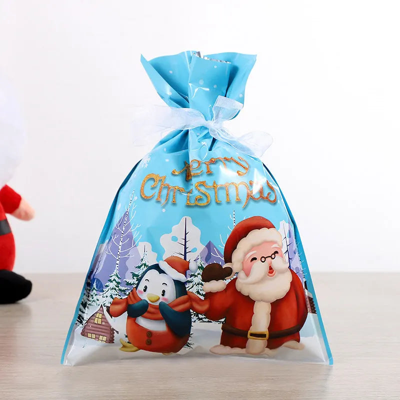 Christmas gift tying packing machine bag OPP aluminium PE 24x32cm sky blue design on white background